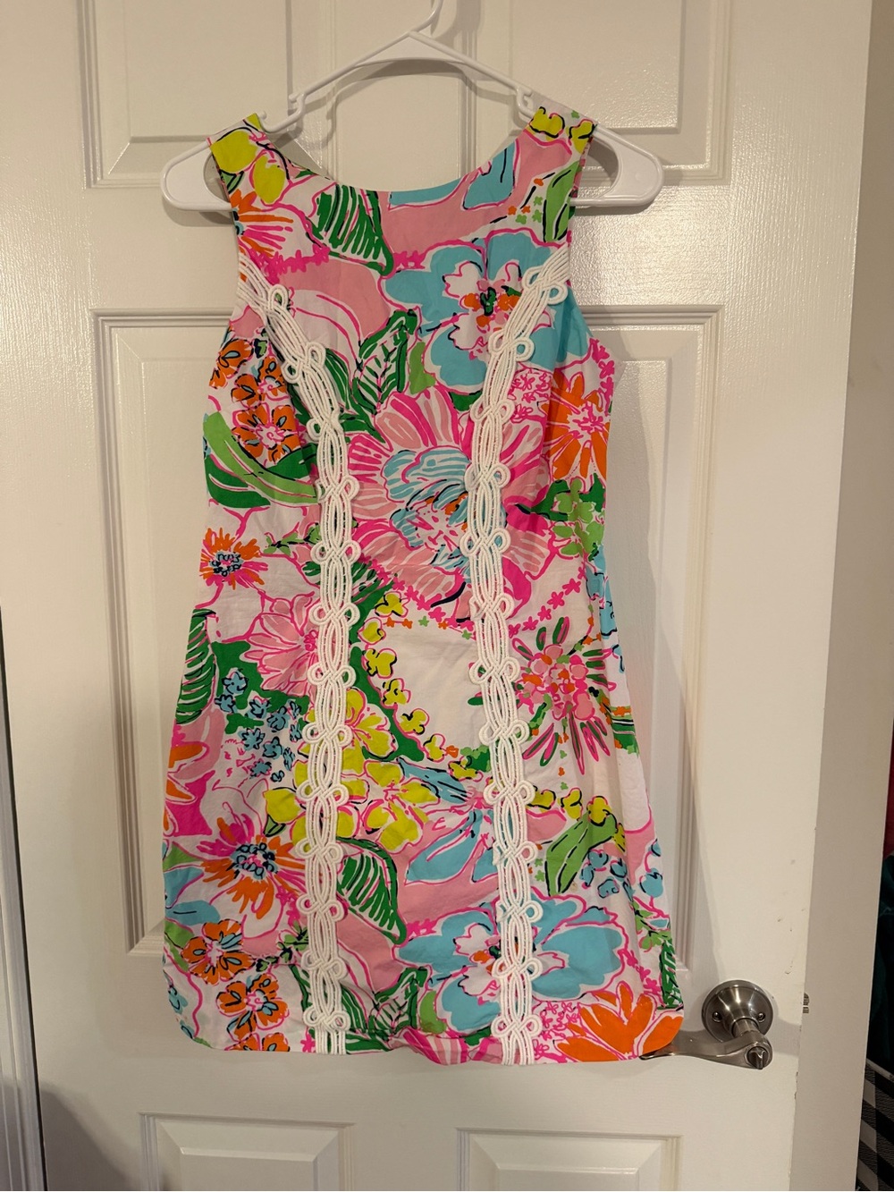 Lilly Pulitzer Pink Multi Floral Lace-Trim Shift Dress